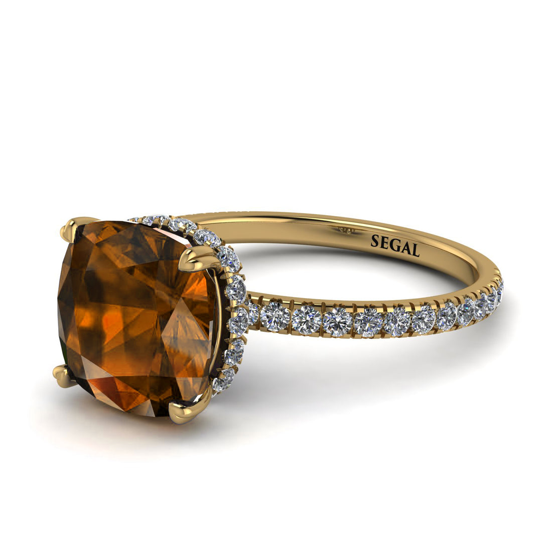 Cushion Hidden Brown Diamond Ring - Nova No. 1101