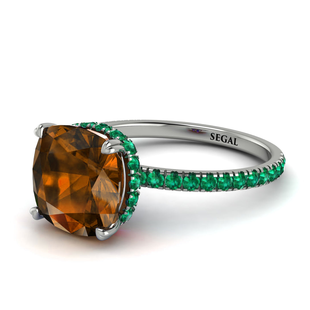 Cushion Hidden Brown Diamond Ring - Nova No. 1106