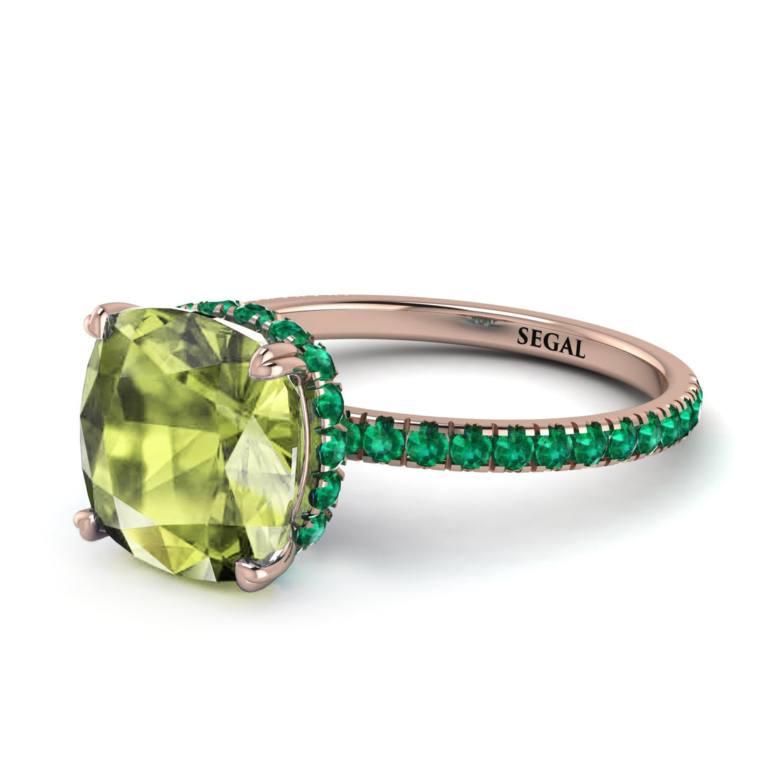 Cushion Hidden Peridot Ring - Nova No. 705