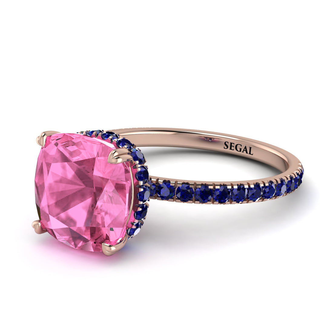 Cushion Hidden Pink Moissanite Ring - Nova No. 814