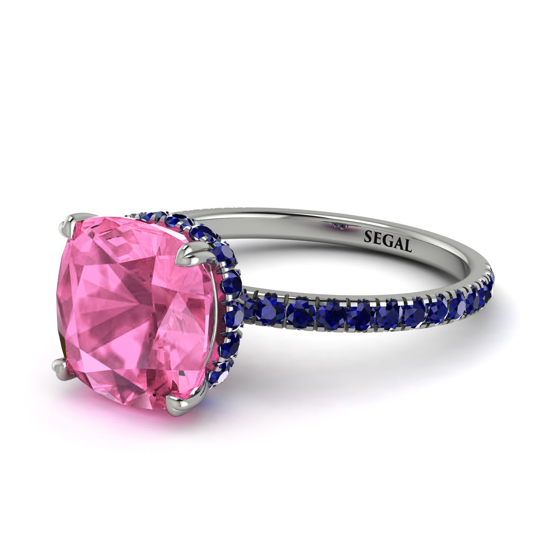 Cushion Hidden Pink Moissanite Ring - Nova No. 815