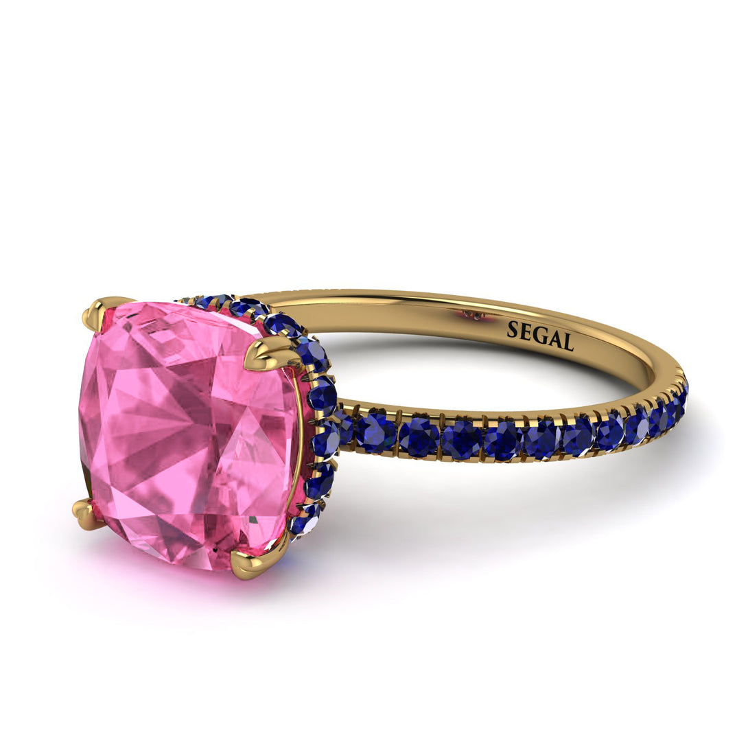 Cushion Hidden Pink Moissanite Ring - Nova No. 813