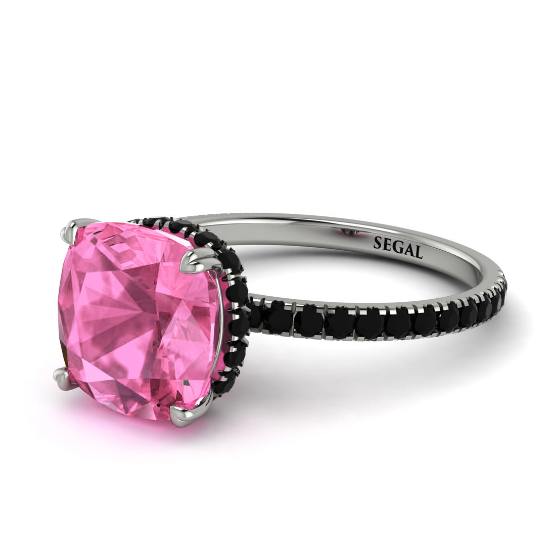 Cushion Hidden Pink Moissanite Ring - Nova No. 809