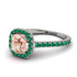 Cushion Morganite Halo Engagement Ring - Jade No. 906 image 1