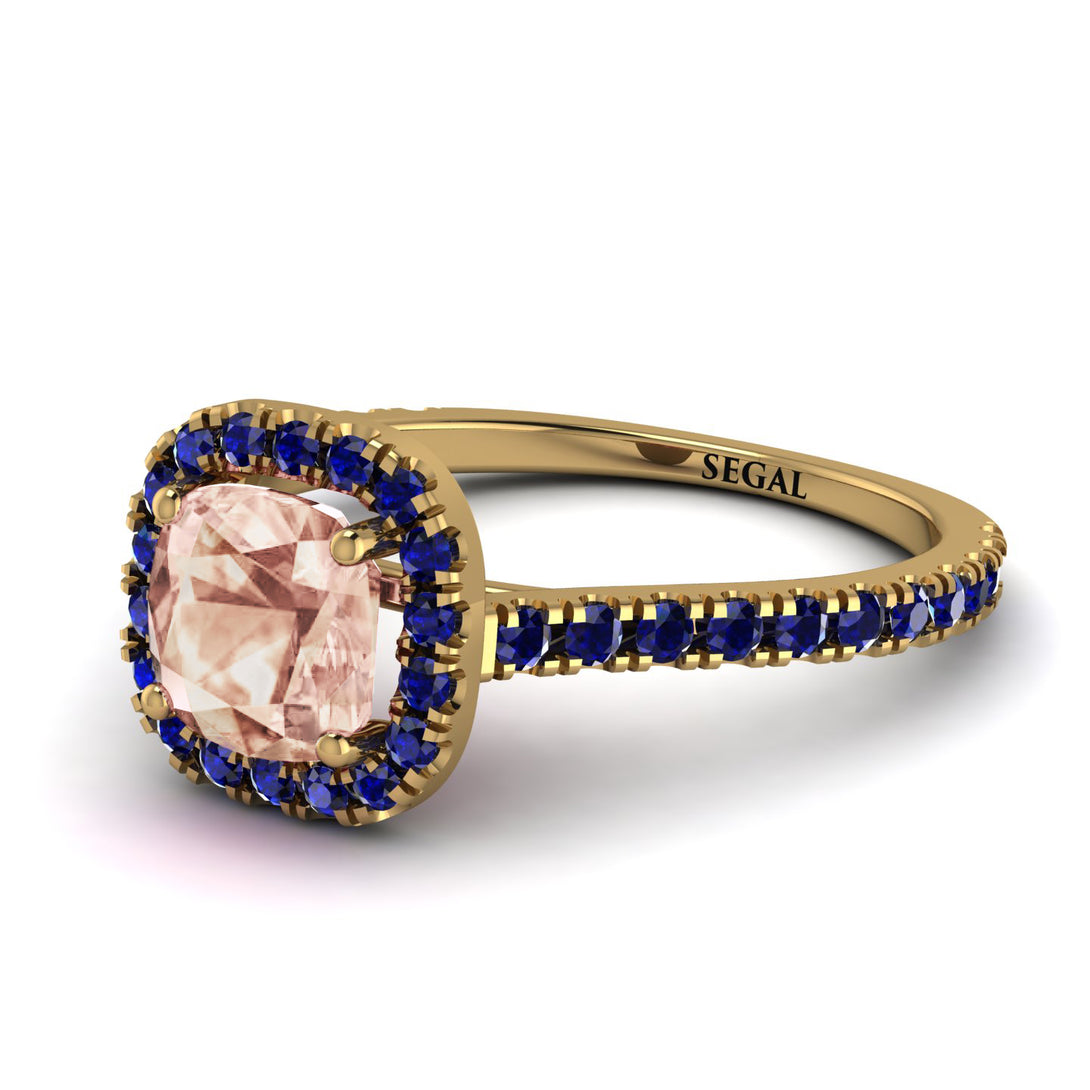 Cushion Morganite Halo Engagement Ring - Jade No. 913