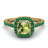 Cushion Peridot Halo Engagement Ring - Jade No. 704 image 2