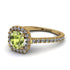 Cushion Peridot Halo Engagement Ring - Jade No. 701 image 1