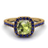 Cushion Peridot Halo Engagement Ring - Jade No. 713 image 2