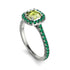Cushion Peridot Halo Engagement Ring - Jade No. 706 image 3