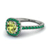 Cushion Peridot Halo Engagement Ring - Jade No. 706 image 1