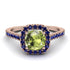 Cushion Peridot Halo Engagement Ring - Jade No. 714 image 2
