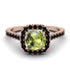 Cushion Peridot Halo Engagement Ring - Jade No. 708 image 2