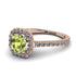 Cushion Peridot Halo Engagement Ring - Jade No. 702 image 1