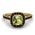 Cushion Peridot Halo Engagement Ring - Jade No. 707 image 2
