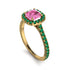 Cushion Pink Moissanite Halo Engagement Ring - Jade No. 804 image 3