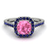 Cushion Pink Moissanite Halo Engagement Ring - Jade No. 815 image 2