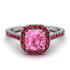 Cushion Pink Moissanite Halo Engagement Ring - Jade No. 812 image 2