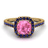 Cushion Pink Moissanite Halo Engagement Ring - Jade No. 813 image 2