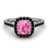 Cushion Pink Moissanite Halo Engagement Ring - Jade No. 809 image 2