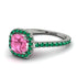 Cushion Pink Moissanite Halo Engagement Ring - Jade No. 806 image 1