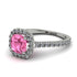 Cushion Pink Moissanite Halo Engagement Ring - Jade No. 803 image 1