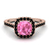 Cushion Pink Moissanite Halo Engagement Ring - Jade No. 808 image 2