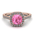 Cushion Pink Moissanite Halo Engagement Ring - Jade No. 802 image 2