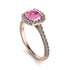 Cushion Pink Moissanite Halo Engagement Ring - Jade No. 802 image 3