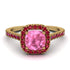 Cushion Pink Moissanite Halo Engagement Ring - Jade No. 810 image 2