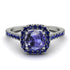 Cushion Tanzanite Halo Engagement Ring - Jade No. 215 image 2