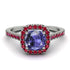 Cushion Tanzanite Halo Engagement Ring - Jade No. 212 image 2