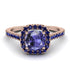 Cushion Tanzanite Halo Engagement Ring - Jade No. 214 image 2