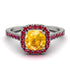 Cushion Yellow Diamond Halo Engagement Ring - Jade No. 1012 image 2