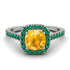 Cushion Yellow Diamond Halo Engagement Ring - Jade No. 1006 image 2