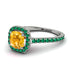 Cushion Yellow Diamond Halo Engagement Ring - Jade No. 1006 image 1