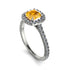 Cushion Yellow Diamond Halo Engagement Ring - Jade No. 1003 image 3
