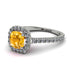 Cushion Yellow Diamond Halo Engagement Ring - Jade No. 1003 image 1