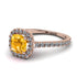 Cushion Yellow Diamond Halo Engagement Ring - Jade No. 1002 image 1