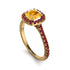 Cushion Yellow Diamond Halo Engagement Ring - Jade No. 1010 image 3
