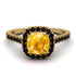 Cushion Yellow Diamond Halo Engagement Ring - Jade No. 1007 image 2