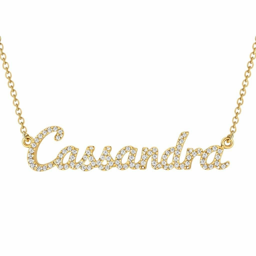 Diamond Gold Name Necklace - Cassandra
