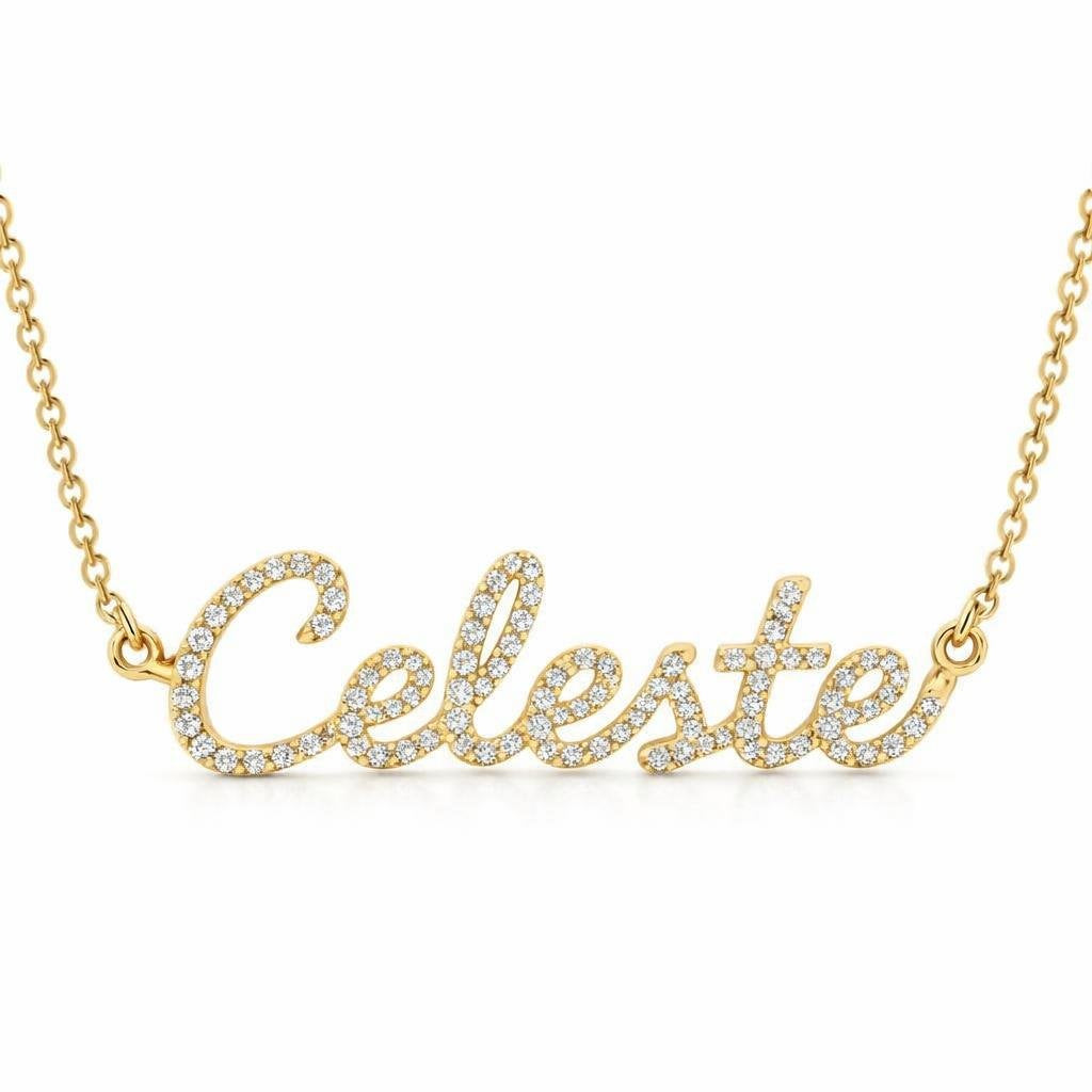 Diamond Gold Name Necklace - Celeste