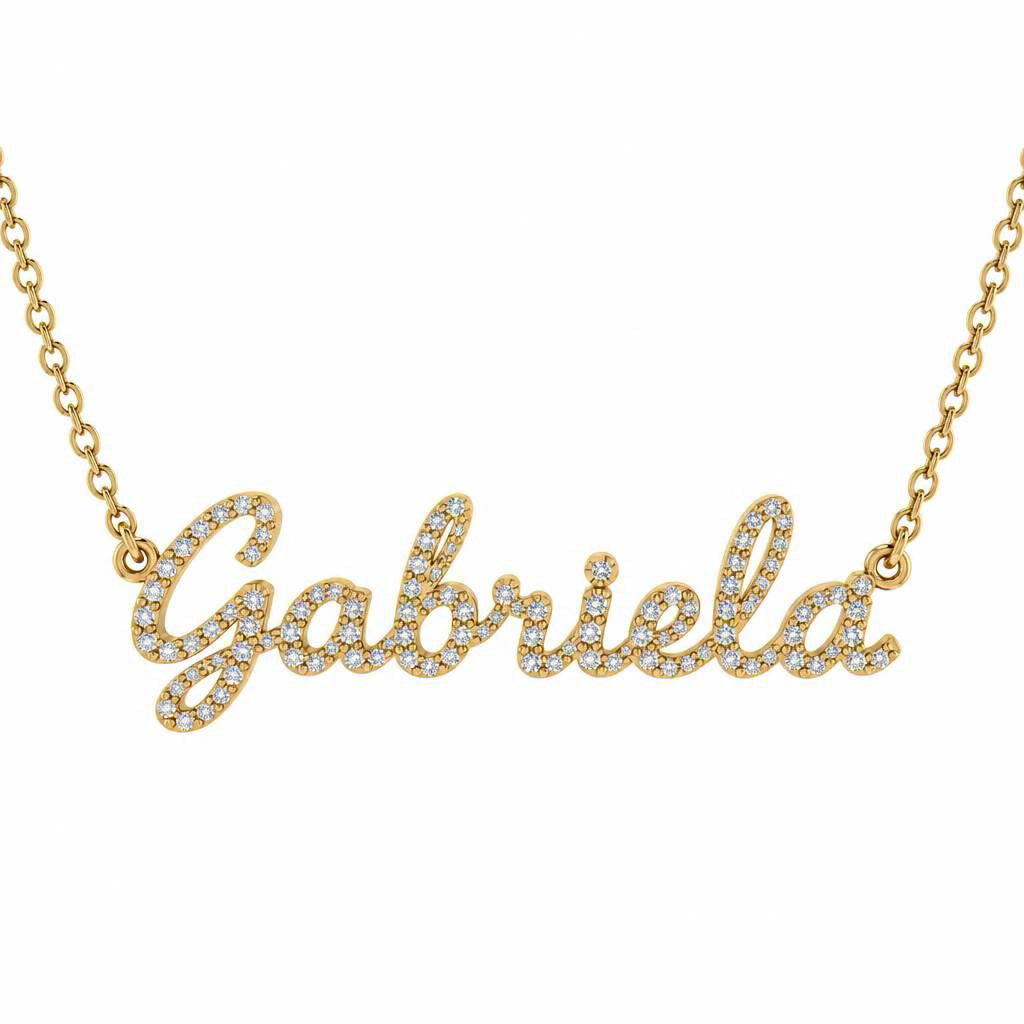 Diamond Gold Name Necklace - Gabriela