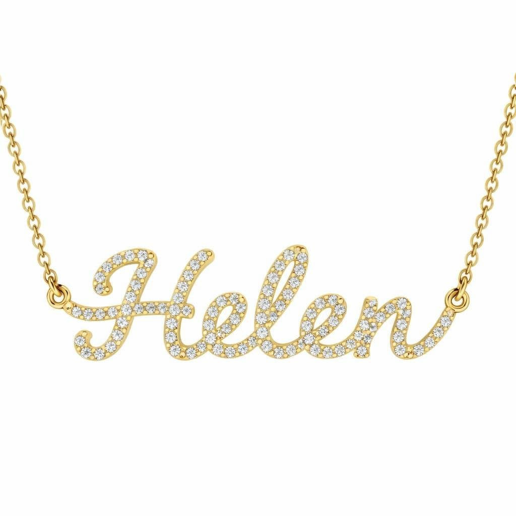 Diamond Gold Name Necklace - Helen
