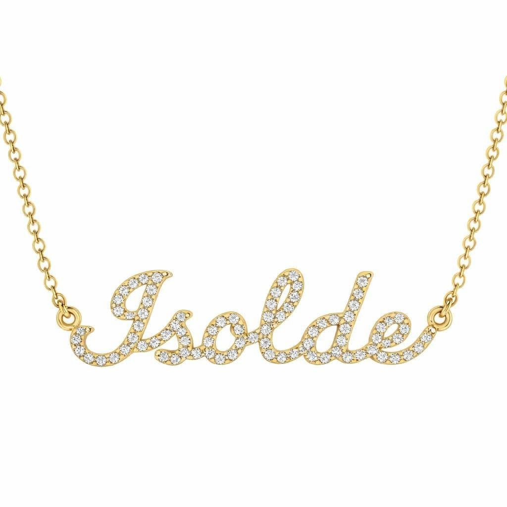 Diamond Gold Name Necklace - Isolde