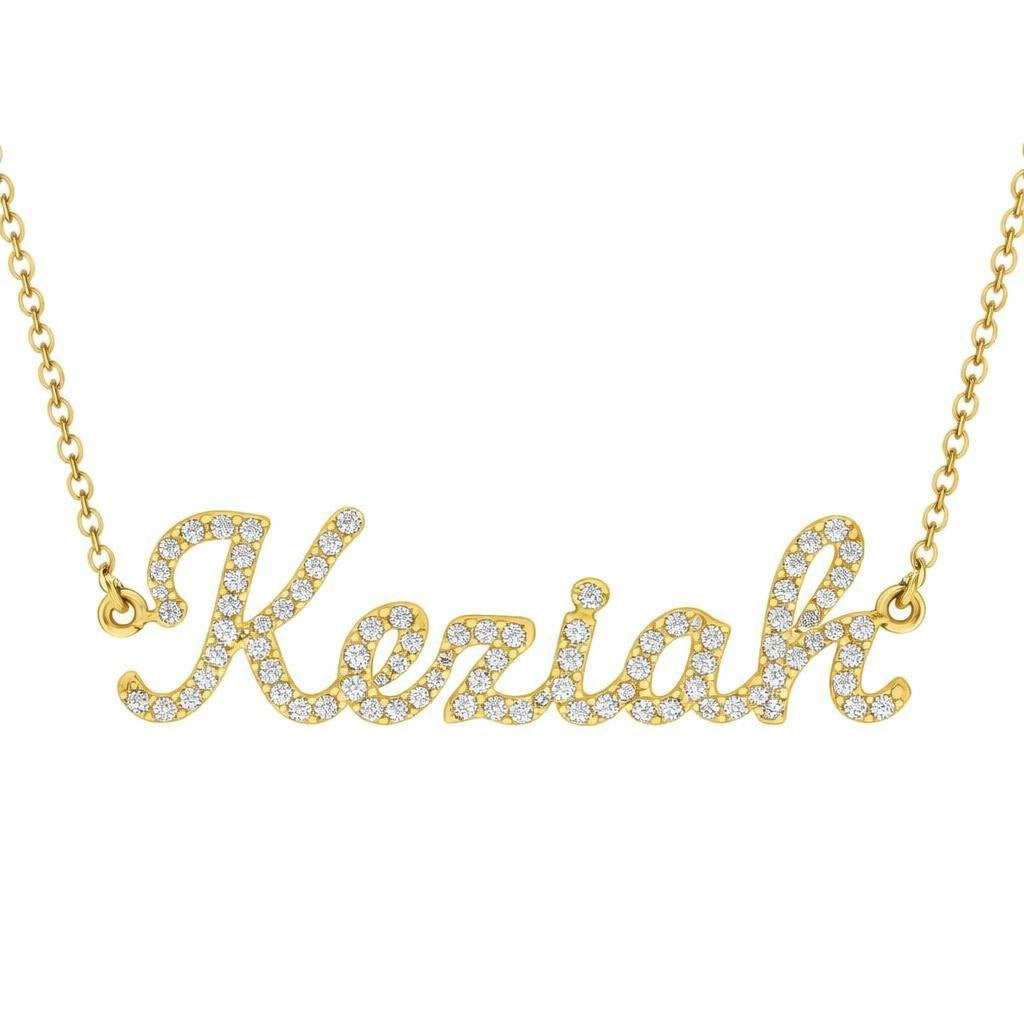 Diamond Gold Name Necklace - Keziah