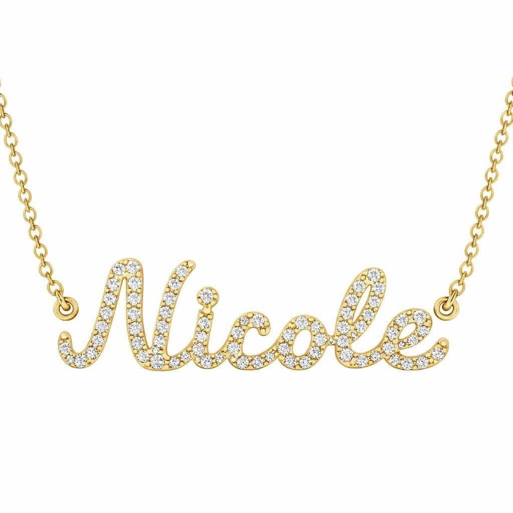 Diamond Gold Name Necklace - Nicole