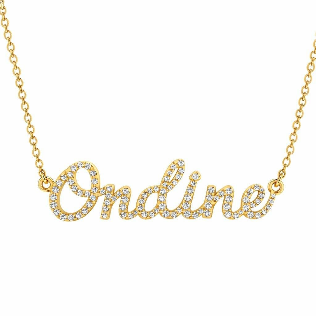 Diamond Gold Name Necklace - Ondine