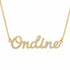 Ondine name necklace in solid 14K Yellow Gold, handmade in Los Angeles