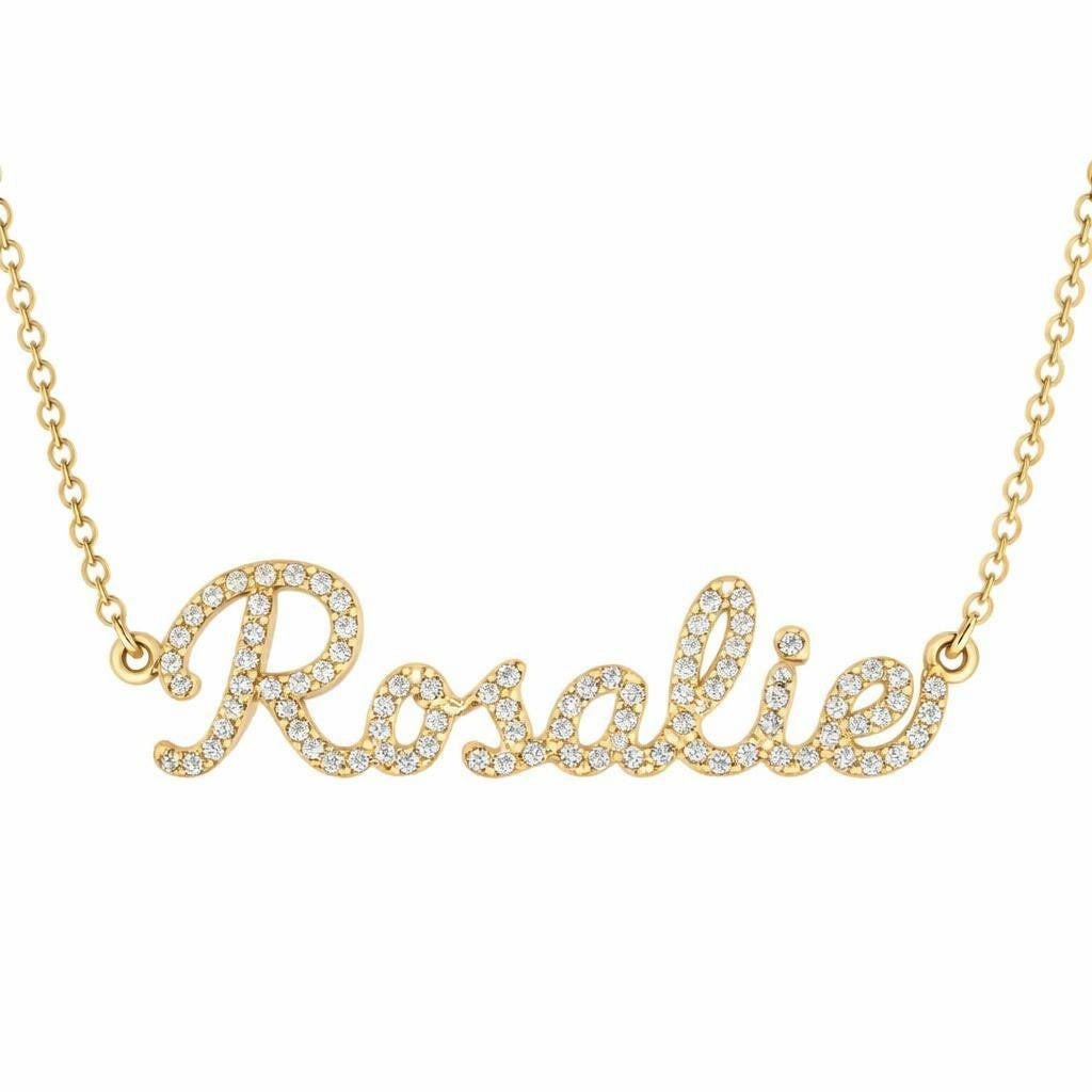 Diamond Gold Name Necklace - Rosalie